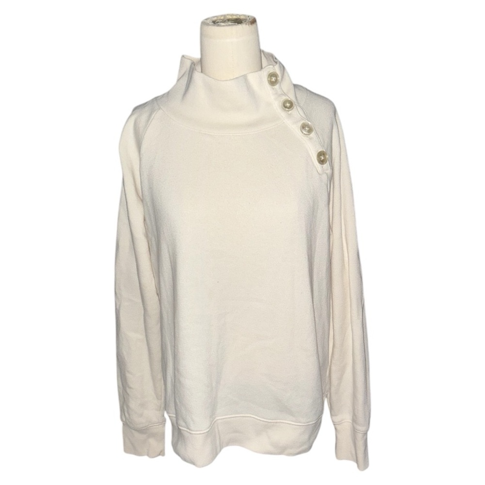 J. Crew White Button-Detail Sweater